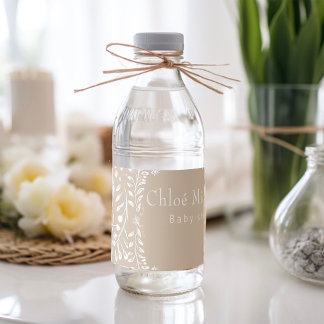cute floral cielto lindo baby shower water bottle label