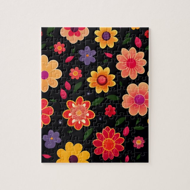 Cute Floral Colorful Jigsaw Puzzle (Vertical)