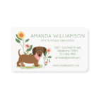 Cute Floral Dachshund Dog Pet Care Services