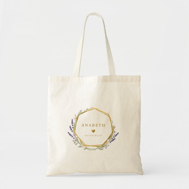 Cute Floral Daisy Bridesmaid Tote Bag (Front)