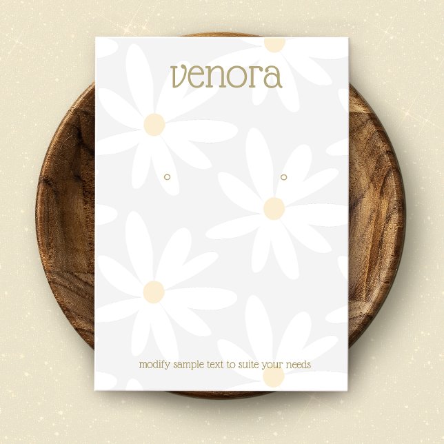 Cute Floral Daisy Earring Display Card (Creator Uploaded)
