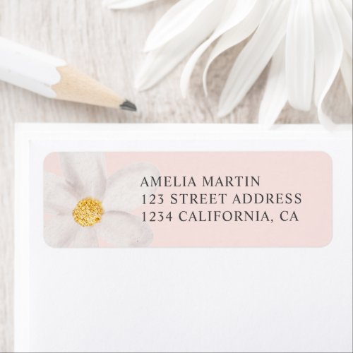 Cute floral daisy gold watercolor baby shower label