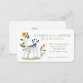 Cute Floral Dalmatian Dog Pet Care Services Business Card (Front/Back)