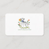 Cute Floral Dalmatian Dog Pet Care Services Business Card (Back)