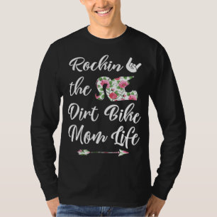 Cute Floral Dirt Bike Mom Life Birthday or Christm T-Shirt
