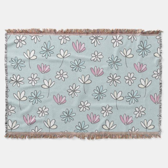 Cute Floral Ditsy Pattern Throw Blanket