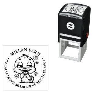 Cute Floral Duck theme Self-inking Stamp
