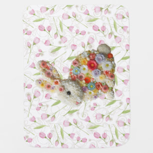 Cute, floral Easter bunny Baby Blanket