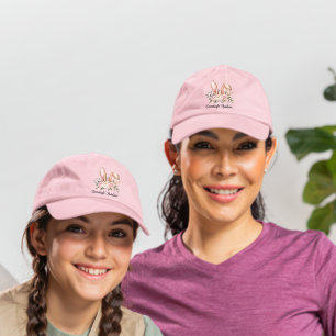 Cute Floral Easter Bunny Ears Monogrammed Performance Cap
