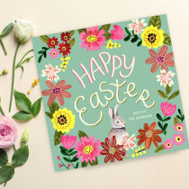 Cute floral Easter Holiday Card