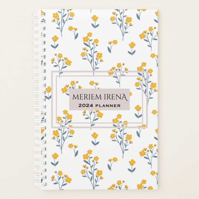 cute floral elegant chic cool calendar planner2024 planner (Front)
