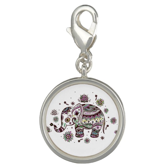 Cute Floral Elephant Charm (Front)