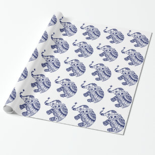 Accoutrements White Elephant Wrapping Paper 