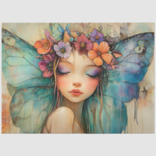 CUTE FLORAL FAIRY GIRL DECOUPAGE TISSUE PAPER