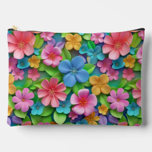 Cute Floral Fantasy & Rainbow Whimsy Dual-Design Accessory Pouch