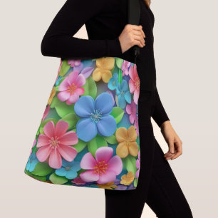 Cute Floral Fantasy & Rainbow Whimsy Dual-Design Crossbody Bag
