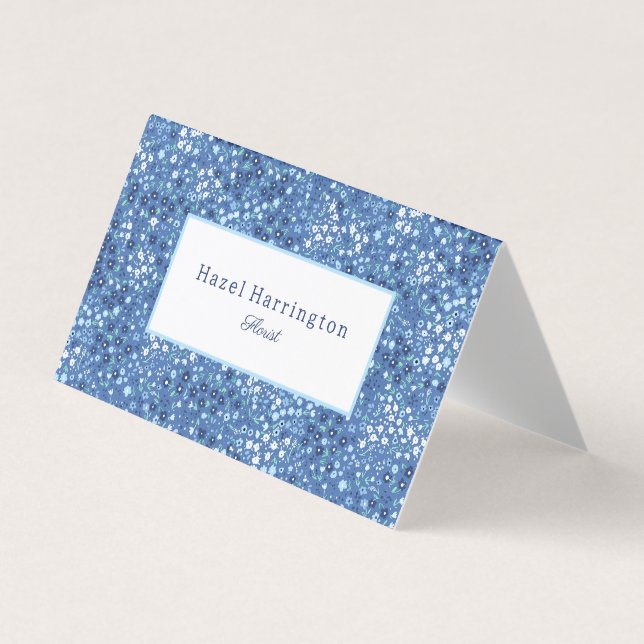 Cute Floral Folded Business Card Customizable  (Front)