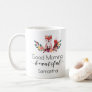 Cute Floral Fox Good Morning Script Personalized Coffee Mug
