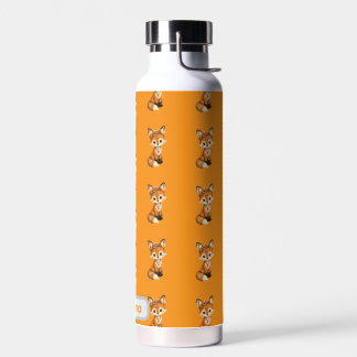 Cute Floral Fox Pattern – Whimsical Woodland Anima Water Bottle