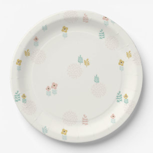 Cute Floral Garden Cartoon 1st Birthday Party  Paper Plates