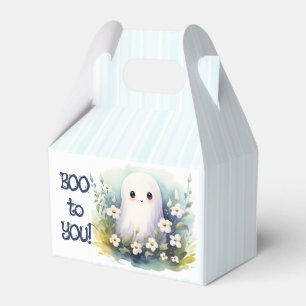 Cute Floral Ghost Halloween Favor Boxes