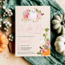 Cute floral ghost pumpkin little boo baby shower invitation