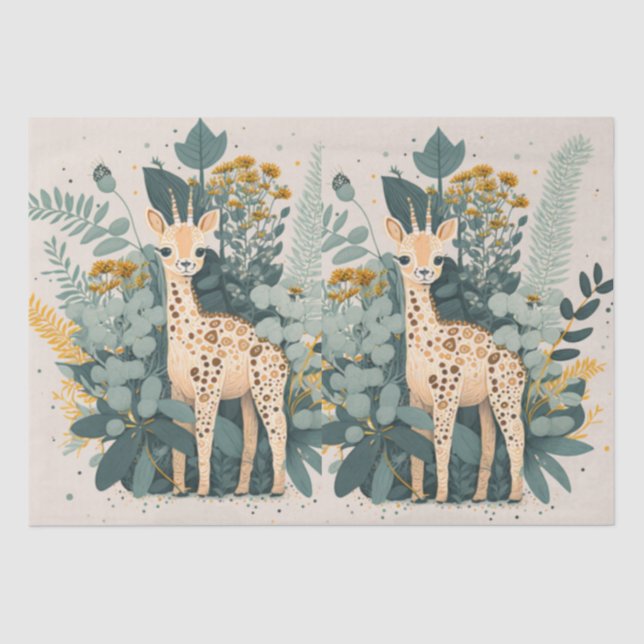 Cute floral giraffe   tissue paper (Front)