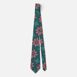 Cute Floral Green Neck Tie