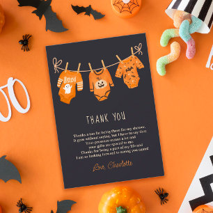 Cute floral Halloween thank you baby shower Card