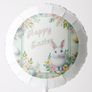 Cute, floral happy Easter bunny Balloon