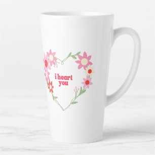 Cute floral heart Valentine's day Latte Mug