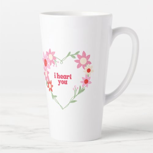 Cute floral heart Valentines day Latte Mug