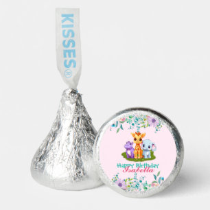 Cute Floral Hippo safari jungle Animals Birthday Hershey®'s Kisses®