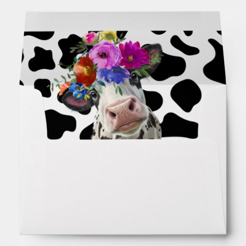 Cute Floral Holy Cow Return Address Envelope