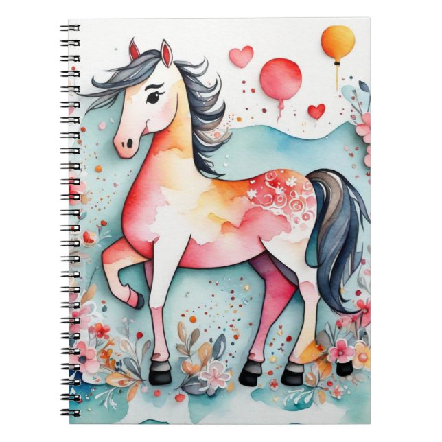 Cute floral horse notebook (Front)