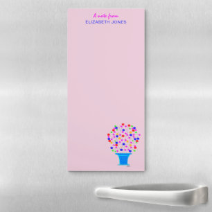 Cute Floral Houseplant Hand Drawn Personalized Magnetic Notepad