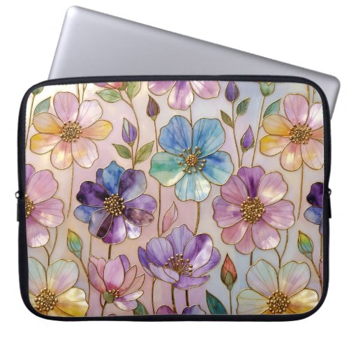 Cute Floral Laptop Sleeve Pastel Flower Case