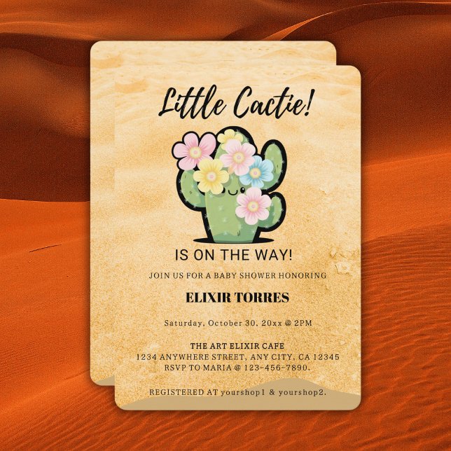 Cute Floral Little Cuctie Kawaii Baby Shower Invitation (Creator Uploaded)