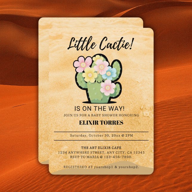 Cute Floral Little Cuctie Kawaii Baby Shower Invitation (Creator Uploaded)