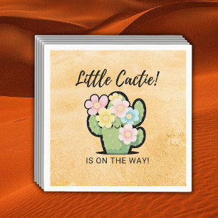 Cute Floral Little Cuctie Kawaii Baby Shower Napkins