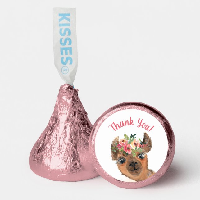 Cute Floral Llama Hershey®'s Kisses® (Front)