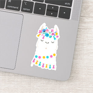 Cute Floral Llama Sticker