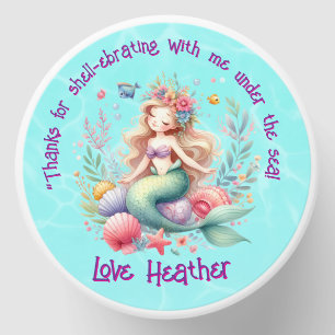 Cute Floral Magical Mermaid Onder-the-Sea Birthday Mini Candle Favors