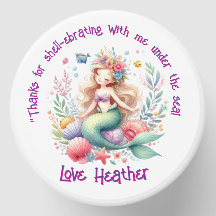 Cute Floral Magical Mermaid Onder-the-Sea Birthday