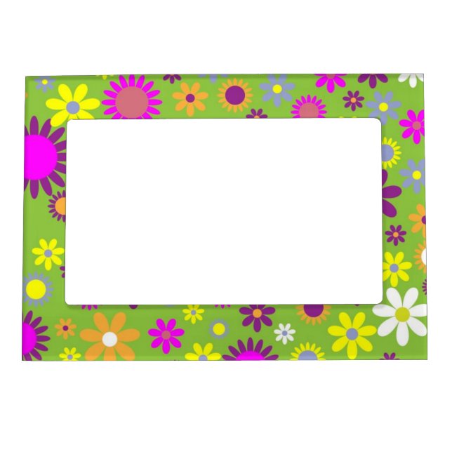 Cute Floral Magnetic Photo Frame (Front)