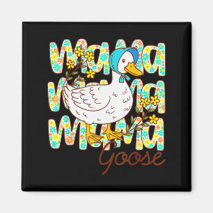 Cute Floral Mama Goose Coquette Mother's Day Silly Magnet