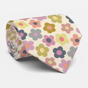 Cute Floral Meadow Pattern Neck Tie