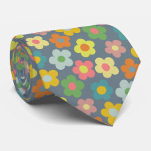 Cute Floral Meadow Pattern Neck Tie