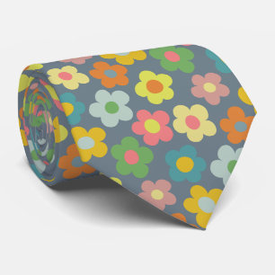 Cute Floral Meadow Pattern Neck Tie