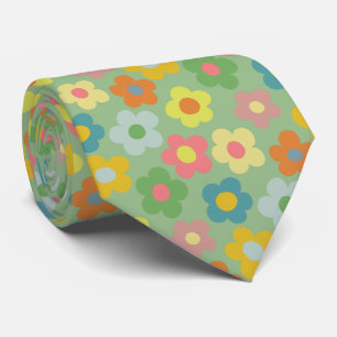Cute Floral Meadow Pattern Neck Tie